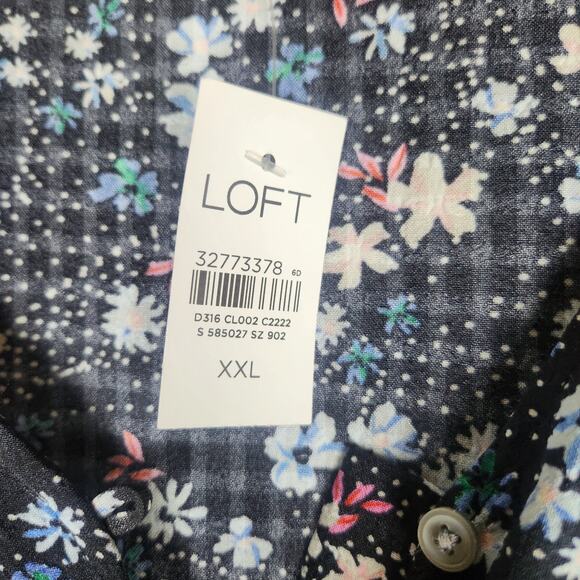 LOFT NWT Pearl Print Mini Floral Puff Sleeve Dress with Slip, XXL - Picture 11 of 11